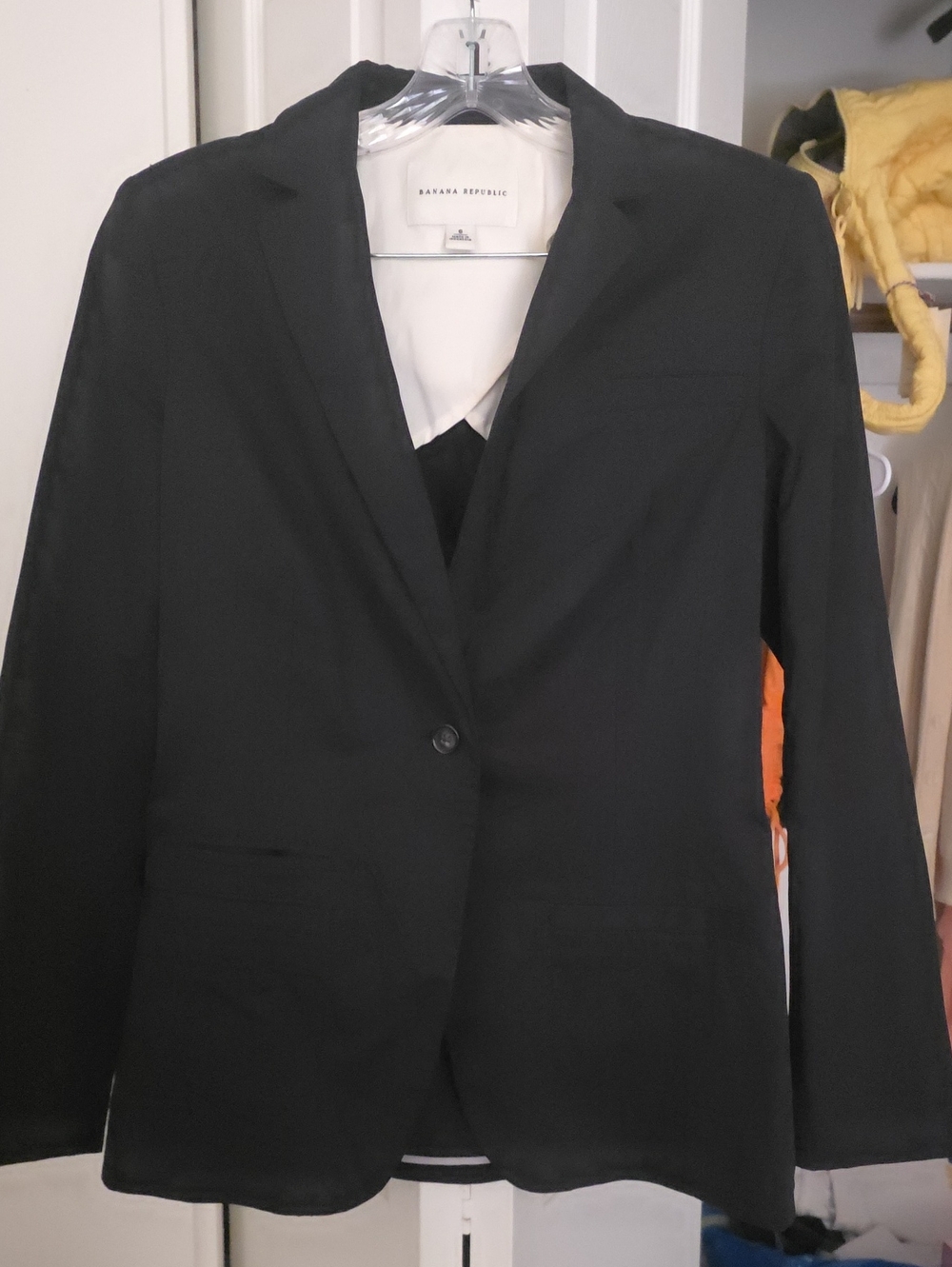 Banana Republic Black Tailored Single-Button Blazer